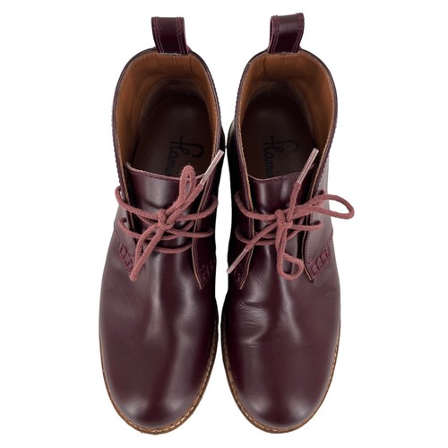 Flamingos Damenstiefel polk Leder Lammfellstil burgunderrot hellbraun Größe 5,5 - Bild 9 von 16
