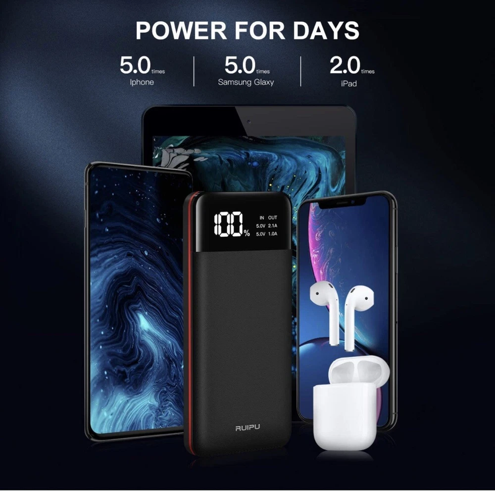 Power Bank 24000mAh Portable Charger Huge Capacity Dual USB External Battery