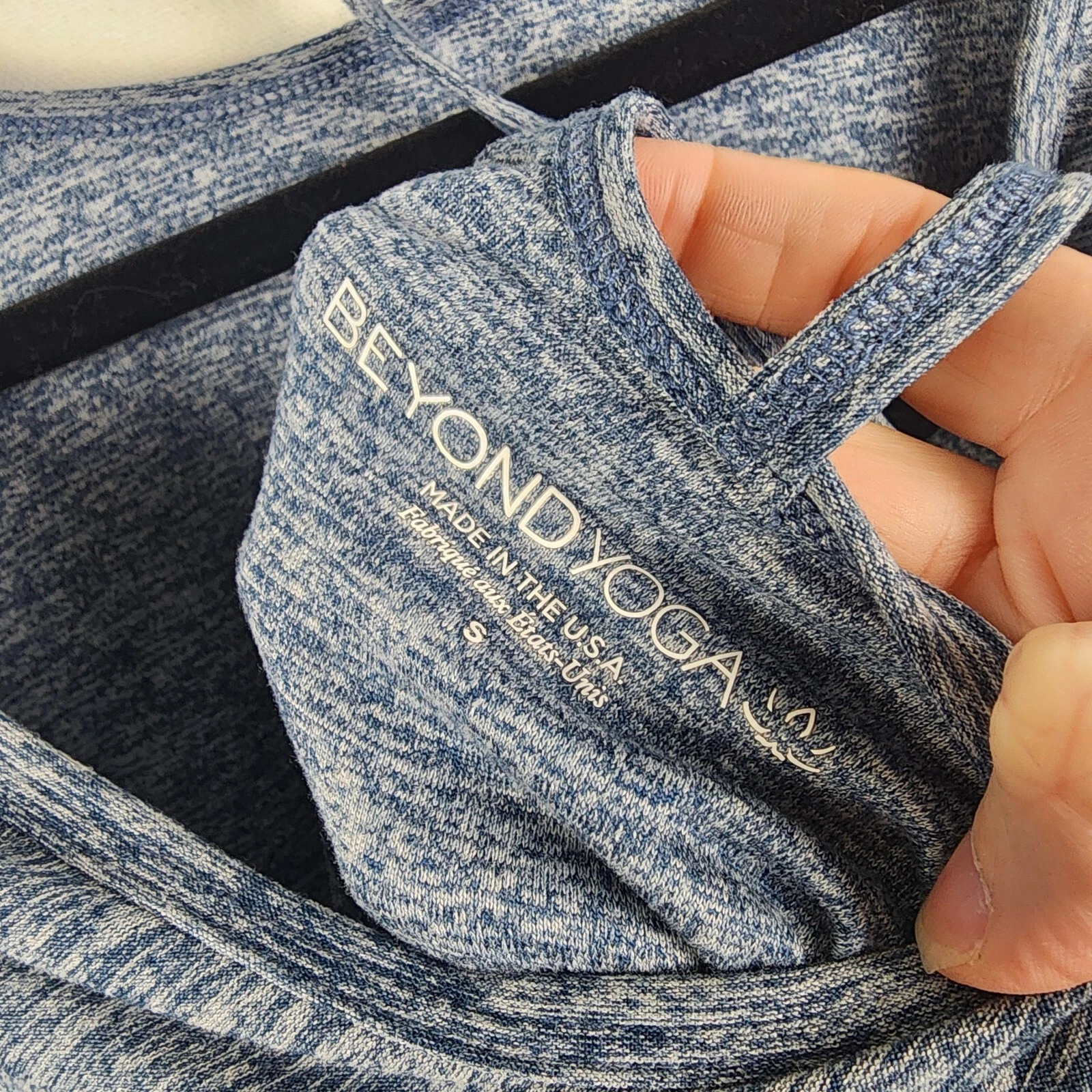 beyond-yoga heathered back cutout shirt