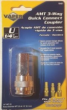 Acoplador de manguera de aire universal Vaper, 1/4" NPT, se adapta a accesorios de estilo A, M y T #19461