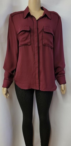 Premise Studio Long Sleeve Burgundy Women's Blouse size XL NWT! #C - Picture 2 of 9