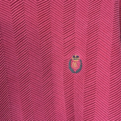 Vtg 90’s Chaps Ralph Lauren Red Cotton Chunky Fisherman Knit Sweater Men’s XL - Picture 3 of 6