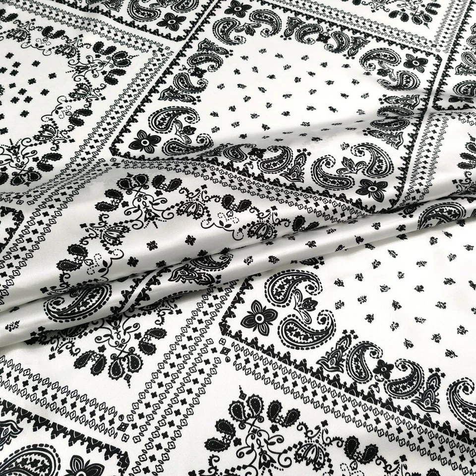 1 ярд лоскутное одеяло с принтом пейсли атласная ткань подкладка шарф материал мягкий Charmeuse - Изображение 3 из 4
