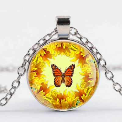 MONARCH BUTTERFLY pendant charm Sterling Silver 925 chain
