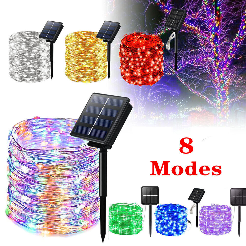 100 LED Solar Power String Fairy Lights Garden Outdoor Party Christmas Lamp Xmas