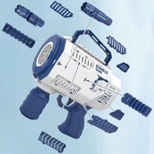 New 12Hole Magic Music Soap Bubble Gun Bazooka Bubble Automatic Machine Kids Toy
