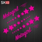 Helm Dekor Aufkleber mit Namen Wunschtext und Sternen Motorrad Helmaufkleber