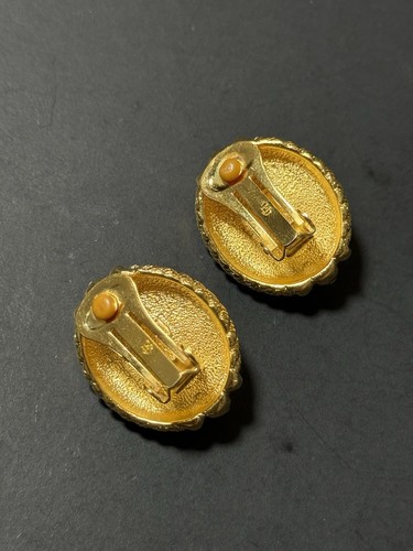 Carolina Herrera Gold Tone Blue Stone Set Of Necklace And Ear Clips - Picture 7 of 21