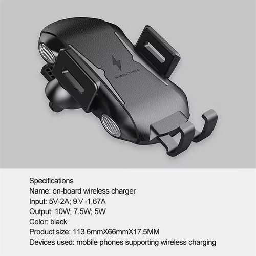 Wireless Fast Charge Car Phone Holder Universal Windscreen Dashboard Air Vent UK - Zdjęcie 13 z 23