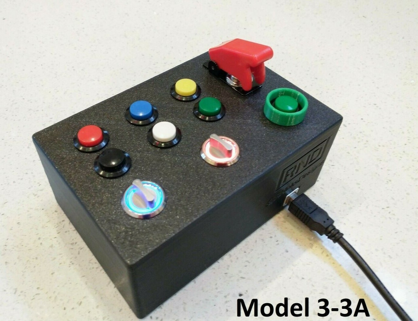 PC Sim Racing Button Box - 12 Function Button, Plug and Play USB, AMPS  Mountable