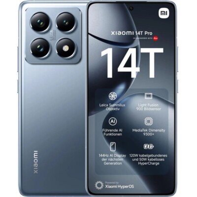 Xiaomi 14T Pro 5G Smartphone 512GB 12GB RAM titan blue Triple-Kamera 5000 mAh
