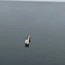 0.04 Ct Round Natural Diamond Solitaire Nose Piercing Stud Pin 14K Yellow Gold