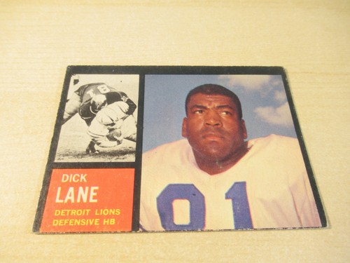 1962 TOPPS FOOTBALL DICK LANE #60 DETRIOT LIONS HOF HIGHER GRADE SETBREAK!