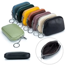 Women's Leather Coin Change Purse Small Wallet Zipper Card Holder Keychain Bag