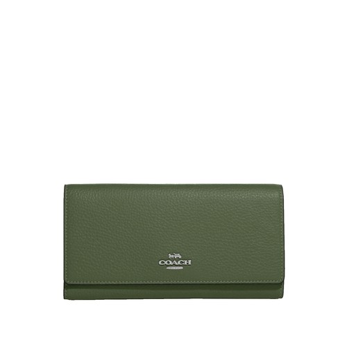NWT Coach Medium Corner Zip Wallet In Signature Canvas Khaki