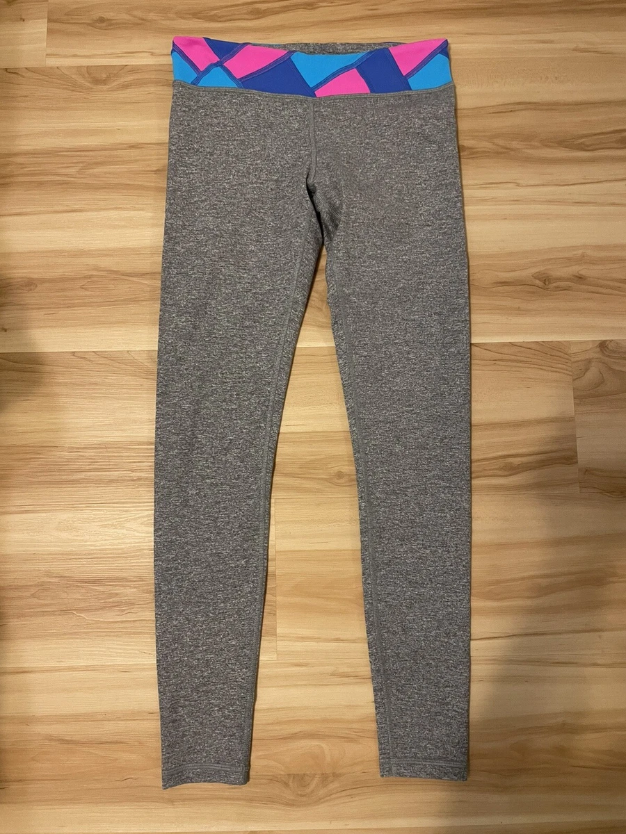 Ivivva By Lululemon Quilt Grey Reversible Leggings, Girls Kids Size 14