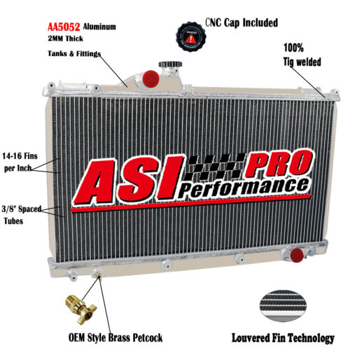 3 Row Aluminum Radiator for 1999-05 2003 Lexus IS200 IS300 2.0L 3.0L MT - Picture 1 of 10