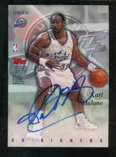 Karl Malone 1998 Topps Stadium Club Co-Signers Keith Van Horn RC HOF Dual AUTO
