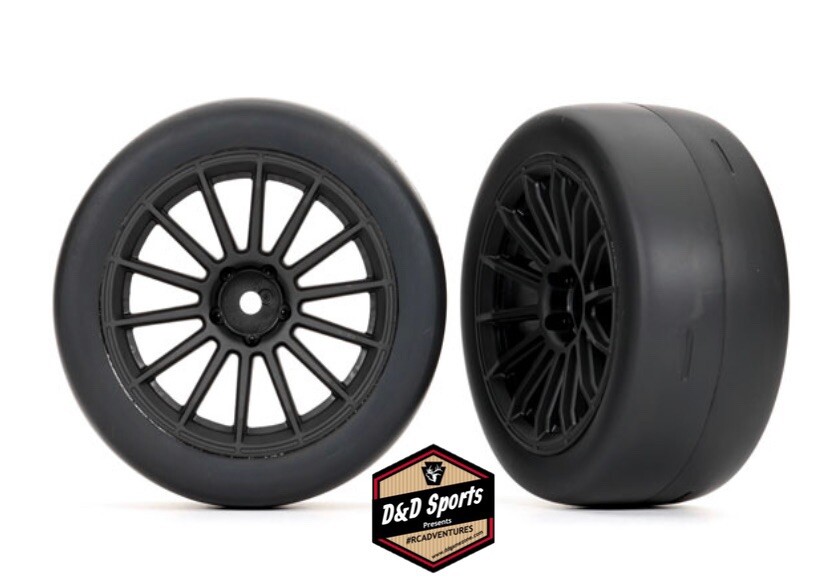 Traxxas 9374 - Tires and wheels, assembled, multi-spoke black wheels
