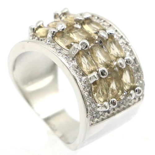Romantic Smoky Topaz White CZ Jewelry For Woman's Silver Rings 7.0 - Bild 3 von 3