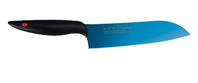 KTB03 KASUMI Titanium Santoku Messer, 18 cm, blaue Klinge