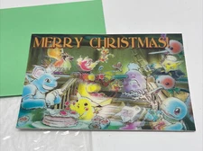 Pokemon 3D Christmas Card Pikachu Squirtle Abracadabra NOS Nintendo Tomy JD