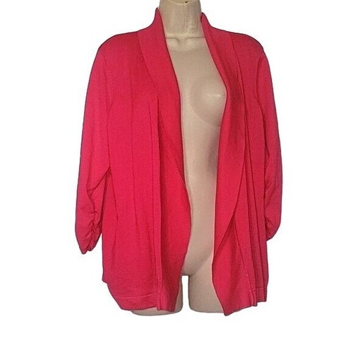 89TH & MADISON Open Front Cardigan Sweater Plus Size 1X Pink Lightweight Casual