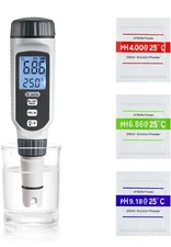 Dr. Meter Digital Water pH Meter, 0.01 Resolution High Accuracy PH Testing Pen