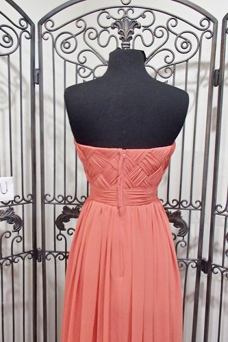 S391 BARI JAY 710 SZ 8 CORAL STRAPLESS FORMAL PARTY BRIDESMAID GOWN DRESS PROM - Picture 8 of 12
