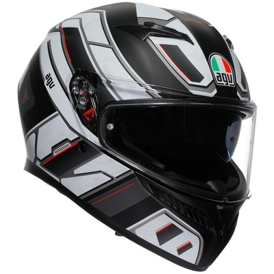 AGV K3 Integralhelm Rivia Matt-Schwarz/Weiss Motorradhelm Sonnenblende Motrorrad