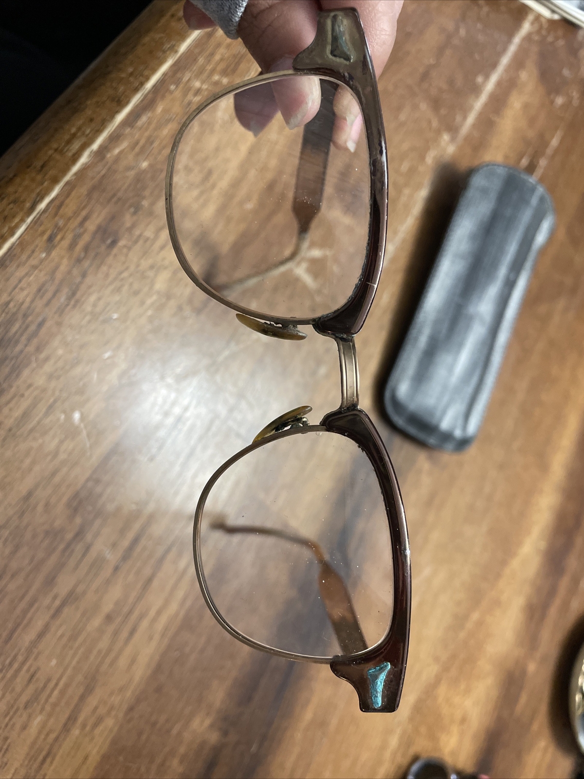 Vintage Artcraft Clubman Eyeglasses, 4 3/4 6 Alum… - image 3