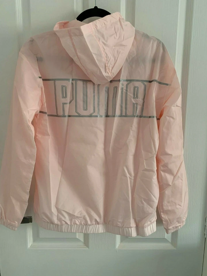 NEW LADIES PUMA SPARK 3/4 ZIP WINDBREAKER JACKET - PINK - UK 8 - US EXTRA SMALL - Image 2 of 4