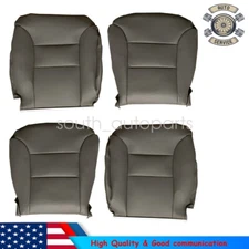Fits 1995-1999 Chevy Tahoe Driver Passenger Bottom Top Leather Seat Cover Gray