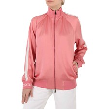 Moncler Ladies Pink Satin Track Jacket, Brand Size 46 (large)