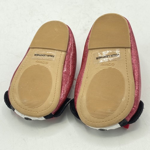 Minnie Mouse Shoes For Baby Girl With Red Sparkles Cute Disney Shoes 0-6 Months - Picture 6 of 7