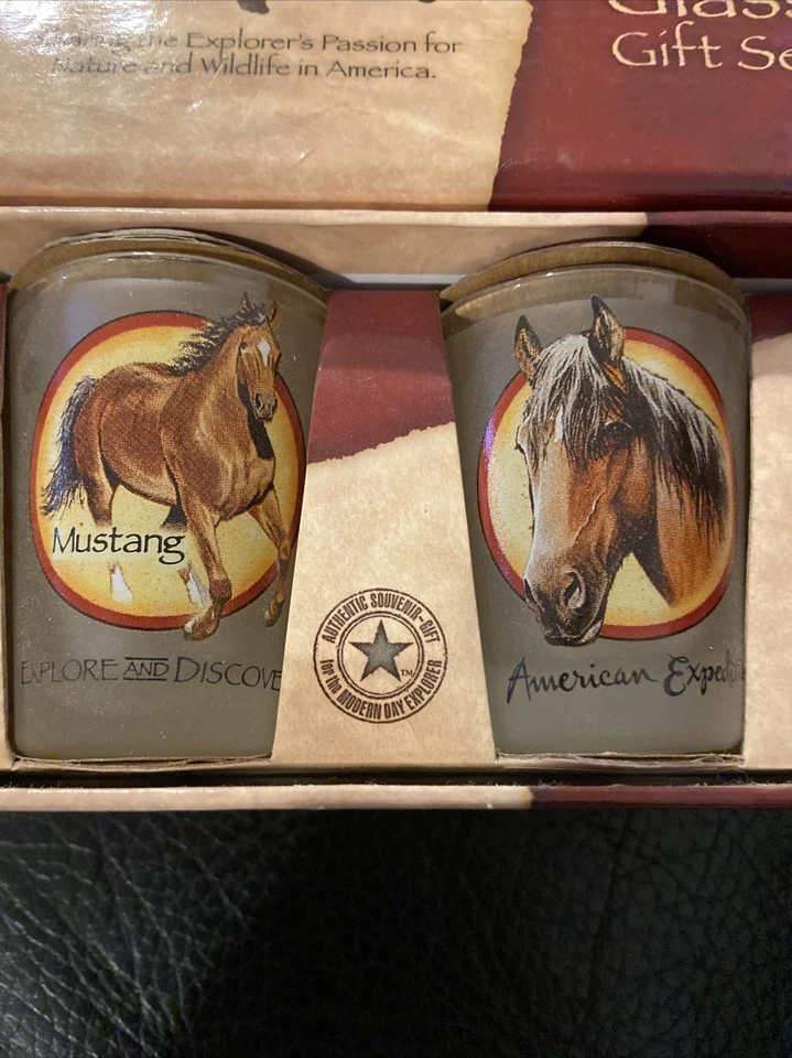 American Expedition Horse Shot Glasses Mustang Set Of 2 Horses American Mustangs - Image 2 of 4