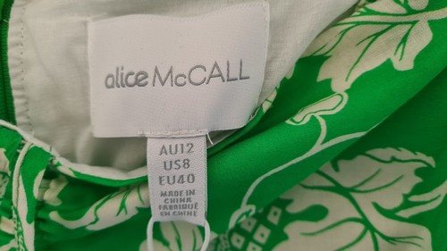 Alice McCall Mary Anne Mini Dress 100% Cotton AU12/UK (US8) Green Floral BNWT - Picture 8 of 10