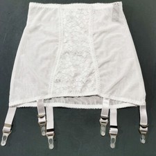 Weiß Waist vintage Girdle Mieder Hüfthalter 6-Straps Strumpfhalter Schwarz-Weis.