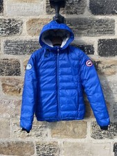 Women’s Canada Goose Blue Pbi Lodge Size Xs Hooded Puffer Jacket 5055lpb Coat