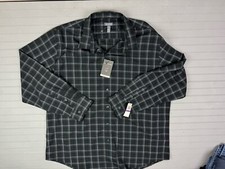 Van Heusen Size XXL 18-18.5 Wrinkle Free Reg Fit Black Gray Silver Thread
