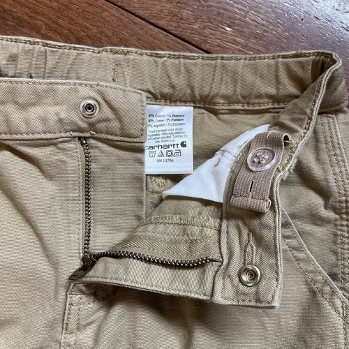 Boys Carhatt Khaki Work Pants Tank Cotton sz 6 / 19.5" inseam - Picture 5 of 10