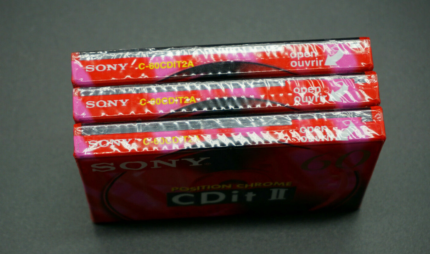 Thumbnail - 3 Stück Sony Cdit Ii 60 Kassette Tape Neu & Eingeschweißt