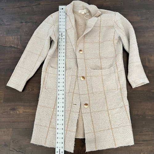 Saltwater Luxe Brown Grid Cardigan Sweater Size Small New - Picture 3 of 5