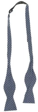 CALIBRATE Mens Blue Silk Classic Geometric Textured Bow Tie 140158