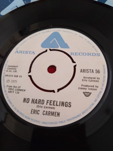 ERIC CARMEN - NEVER GONNA FALL IN LOVE AGAIN/NO HARD FEELINGS ARISTA 56 (1975) - Picture 6 of 6