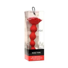 Bloomgasm: 10X Rose Twirl Vibrating/Rotating Silicone Anal Beads