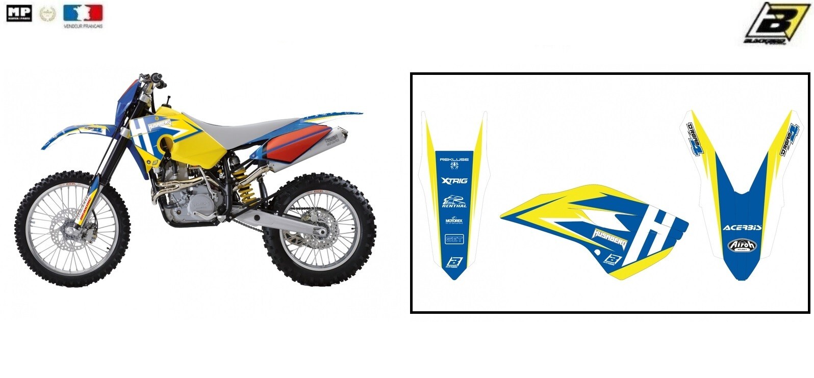 Kit déco 2702N Husaberg FE FS pour sublimer votre moto d'enduro en randonnée