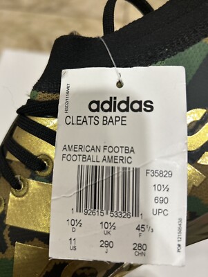 Adidas Adizero x BAPE Football Cleats Green Camo Size 11