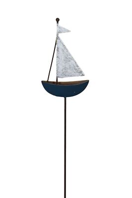 Maritimer Gartenstecker Segelschiff am Stab Höhe ca. 53 cm aus Metall