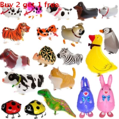WALKING PET BALLOON ANIMAL HELIUM AIRWALKER KIDS PARTY FOIL TOYS ZOO FARM PETS